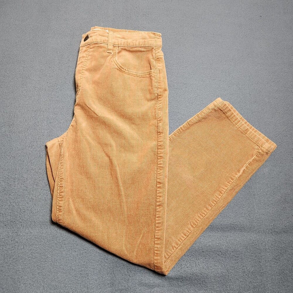 LOFT Corduroy Pants Women 4/27 Brown High Rise Straight Leg